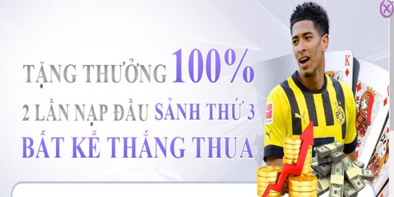 Tặng thưởng 100% cho 2 lần nạp đầu 