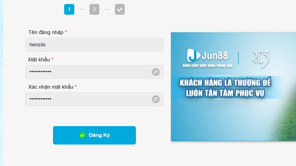 Đăng ký tên và mật khẩu nổ hũ Jun88